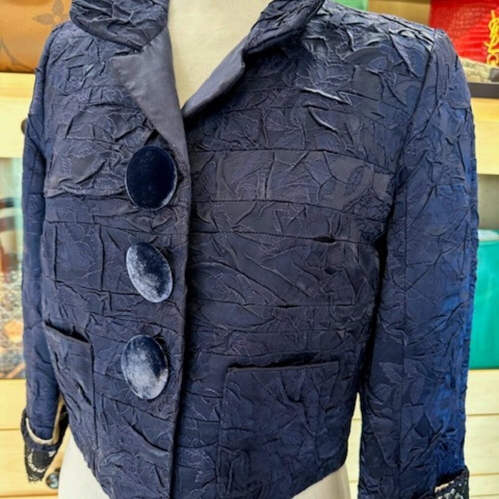 LOUIS VUITTON SIZE 38 BLUE EVENING JACKET - Picture 4 of 8